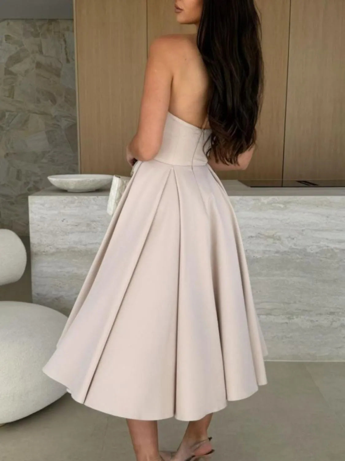 Hazel Blues® |  Solid Color Tube Midi Dress