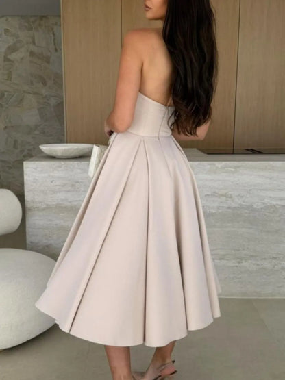 Hazel Blues® |  Solid Color Tube Midi Dress