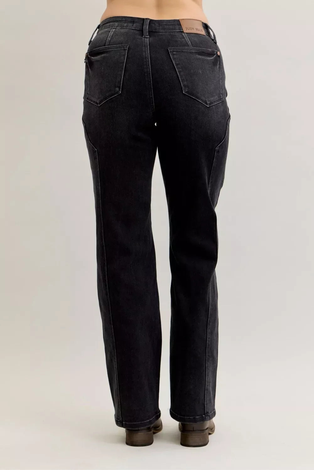 Hazel Blues® |  Judy Blue Mid Rise Straight Western Seam Detail Jeans