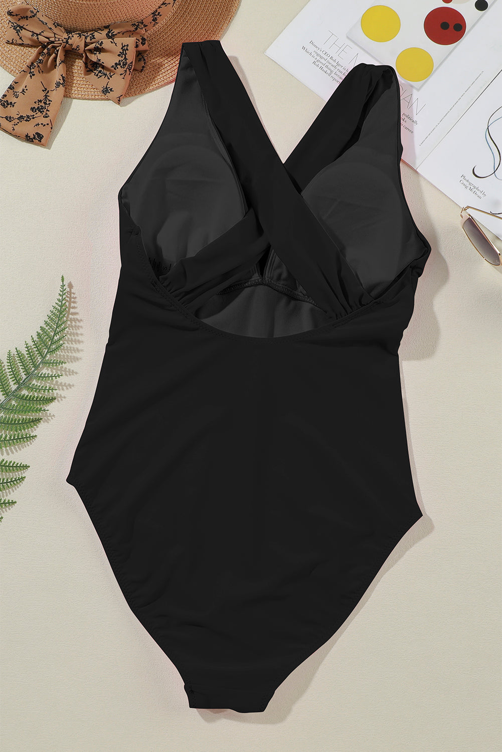 Hazel Blues® | Crisscross Wide Strap One-Piece Swimwear