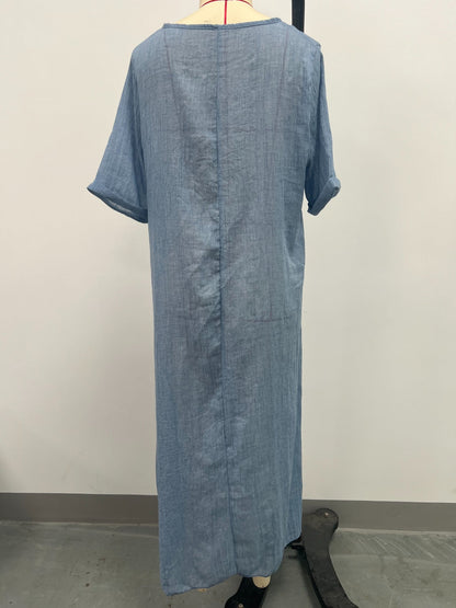 Hazel Blues® | V-Neck Short Sleeve Midi Dress