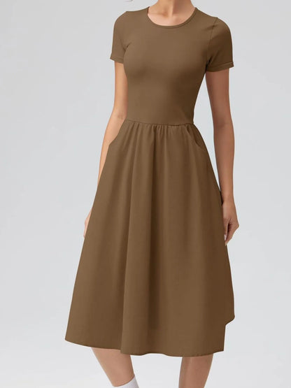 Hazel Blues® |  Round Neck Short Sleeve Dress