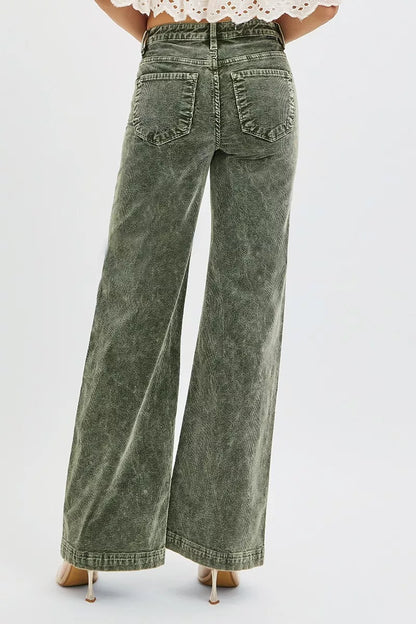 Hazel Blues® | RISEN High Rise Wide Leg Corduroy Jeans