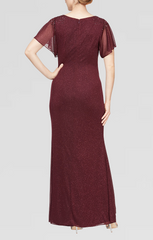 SL Fashions 9133233 Long Formal Mother of the Bride Slit Dress