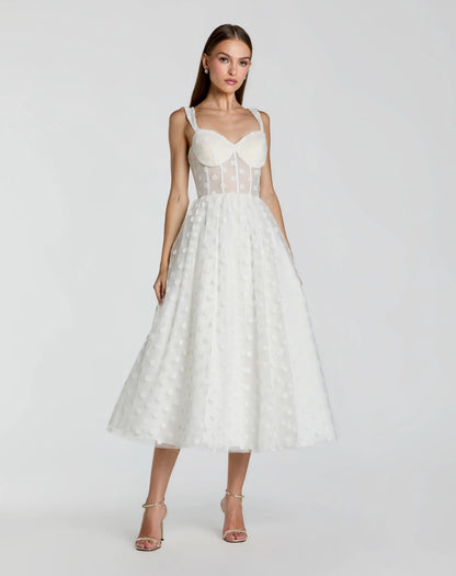 Polka Dot Tulle A-Line Midi Dress