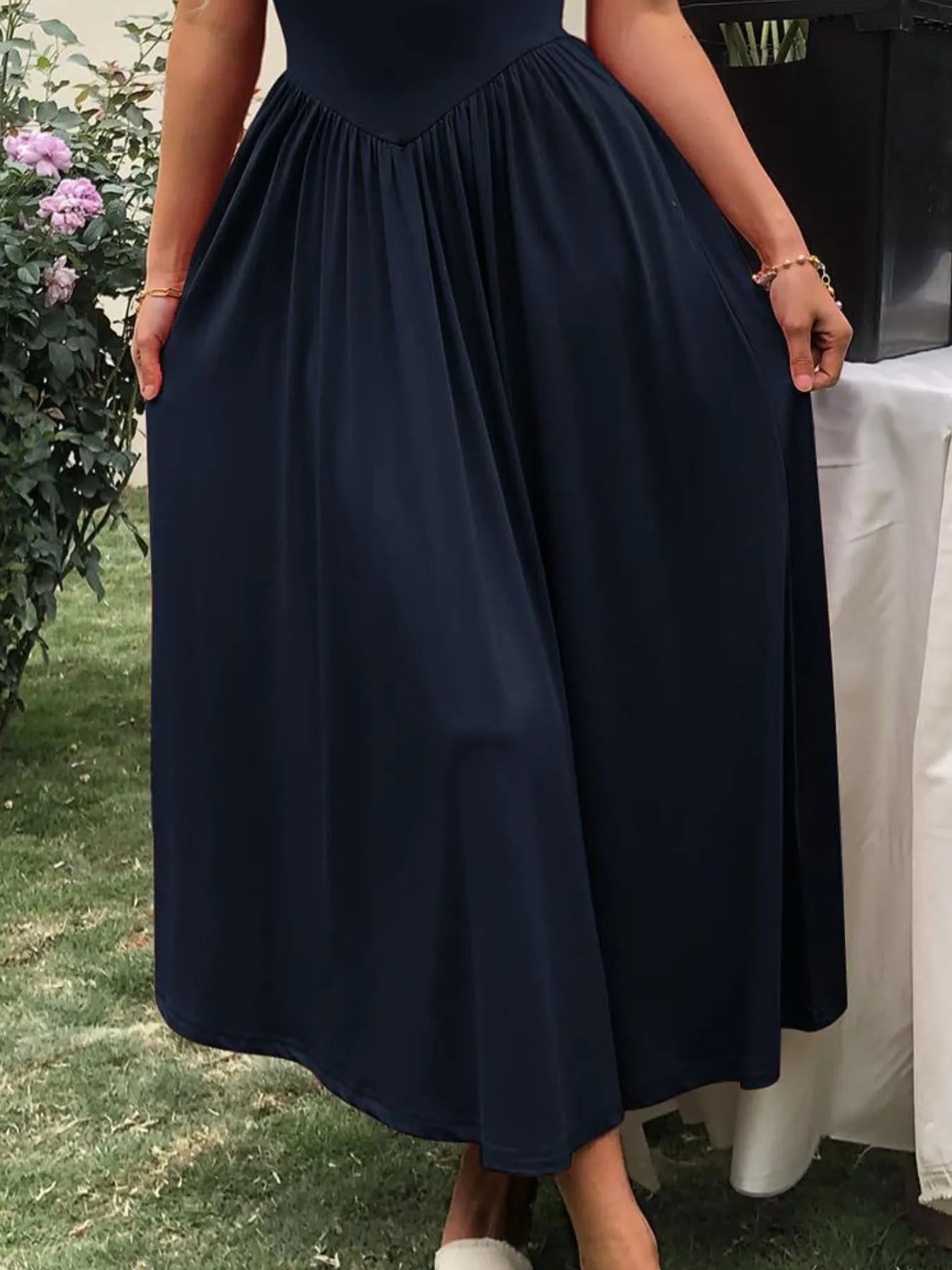 Hazel Blues® |  Sleeveless Midi Dress with Gathered Waist