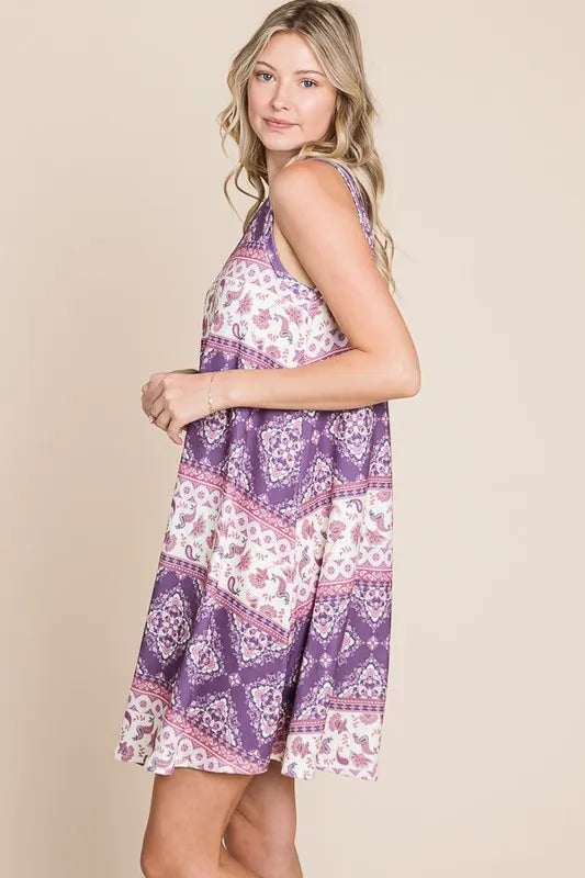 Hazel Blues® |  BOMBOM Bohemian Print Sleeveless Dress
