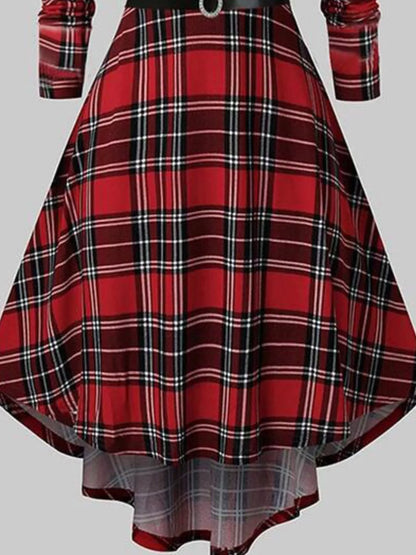 Hazel Blues® |  Fuzzy Trim Long Sleeve Christmas Dress