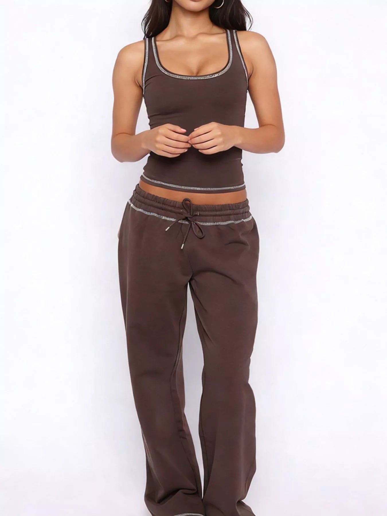 Hazel Blues® |  Scoop Neck Tank Top and Drawstring Pants Set