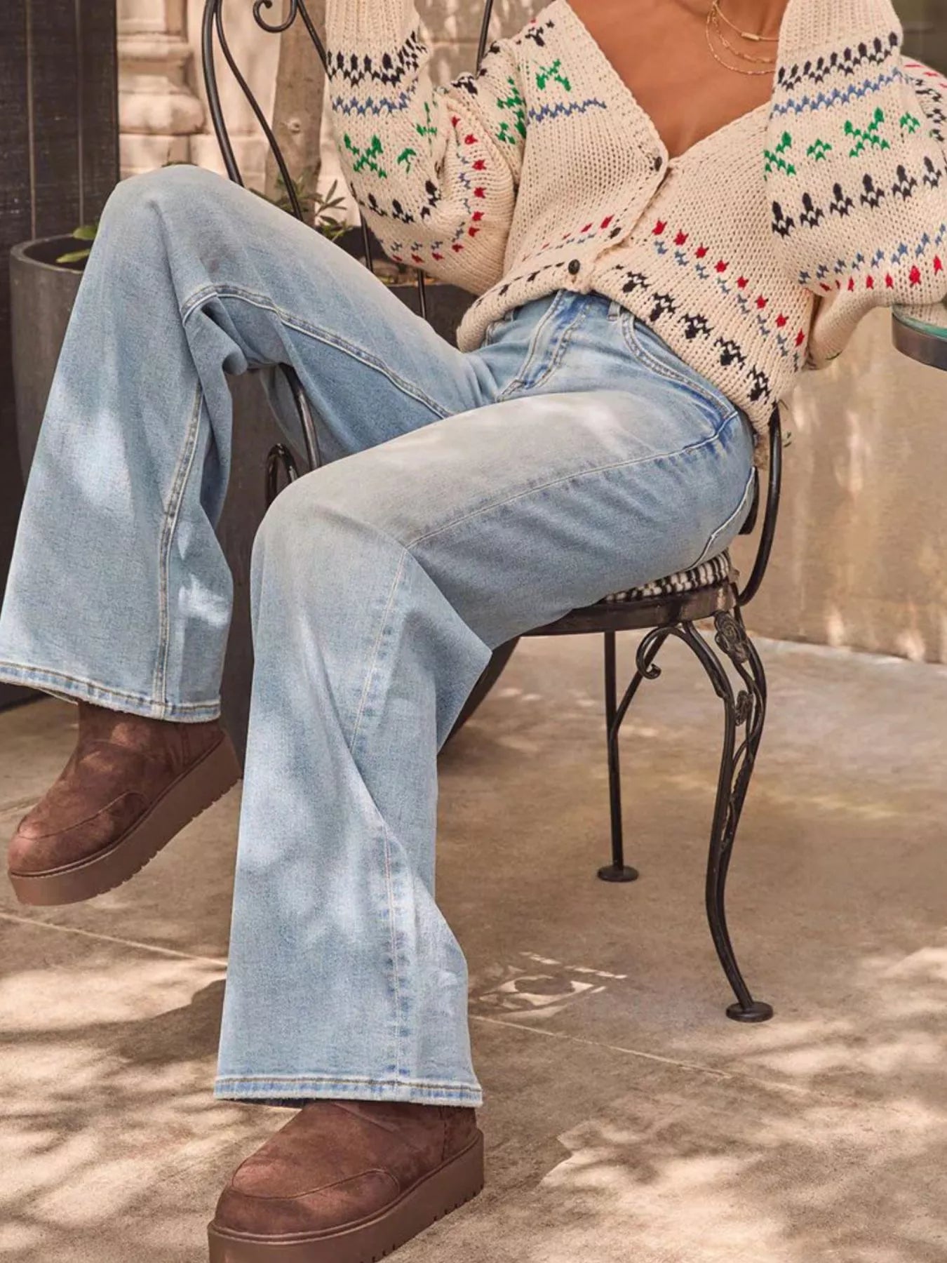 Hazel Blues® |  Washed Wide Leg Jeans