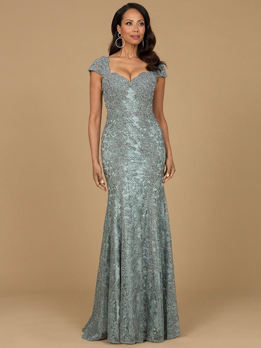 Lara Dresses 28980 Fitted Lace Long Formal Mermaid Dress