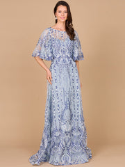 Lara Dresses 28984 Long Formal A Line Cape Sleeve Evening Dress