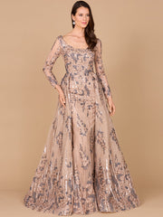 Lara Dresses 28990 Long Sleeve Formal Overskirt Evening Dress