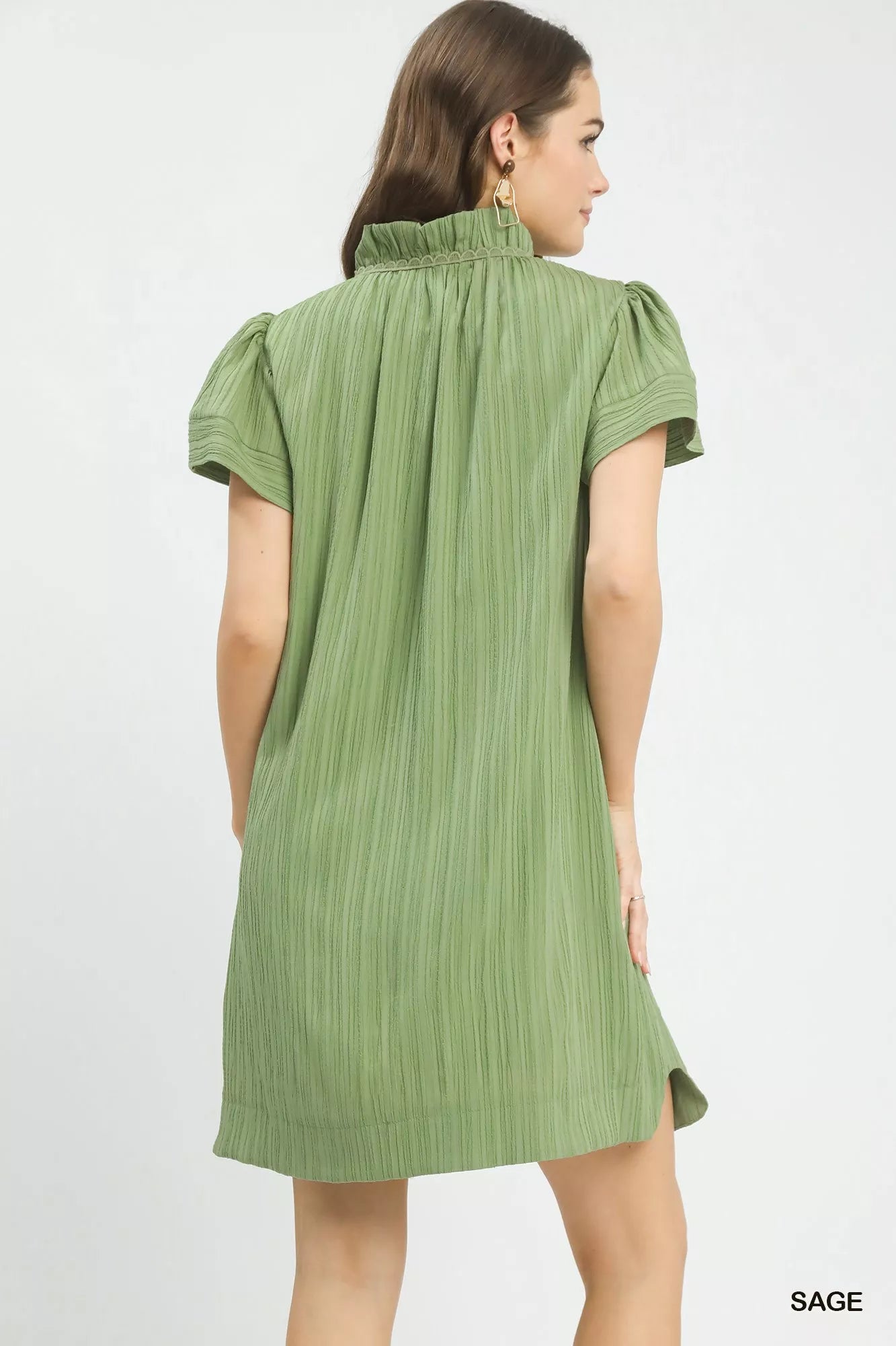 Hazel Blues® |  Umgee Flutter Sleeve V-Neck Shift Dress