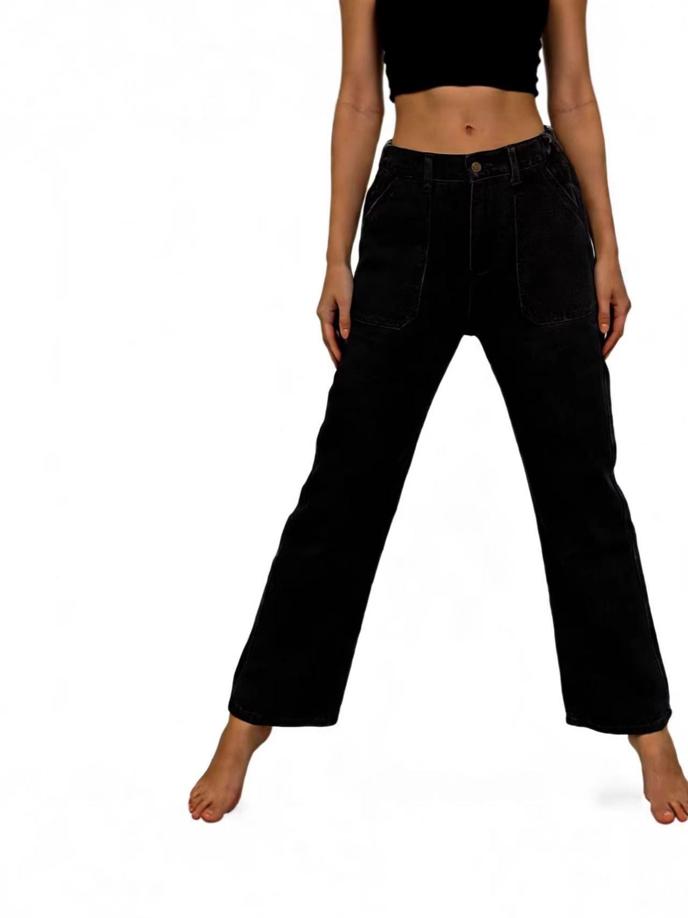Hazel Blues® |  Wide Leg Contrast Stitching Jeans