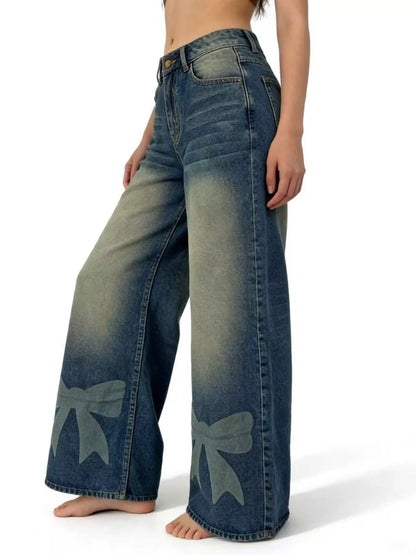 Hazel Blues® |  Bow Wide Leg Jeans