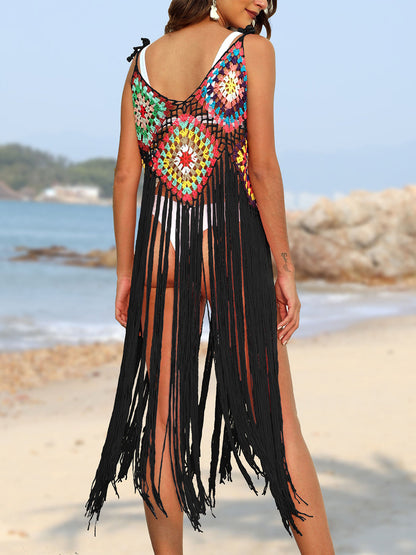 Hazel Blues® | Fringe Spaghetti Strap Cover-Up