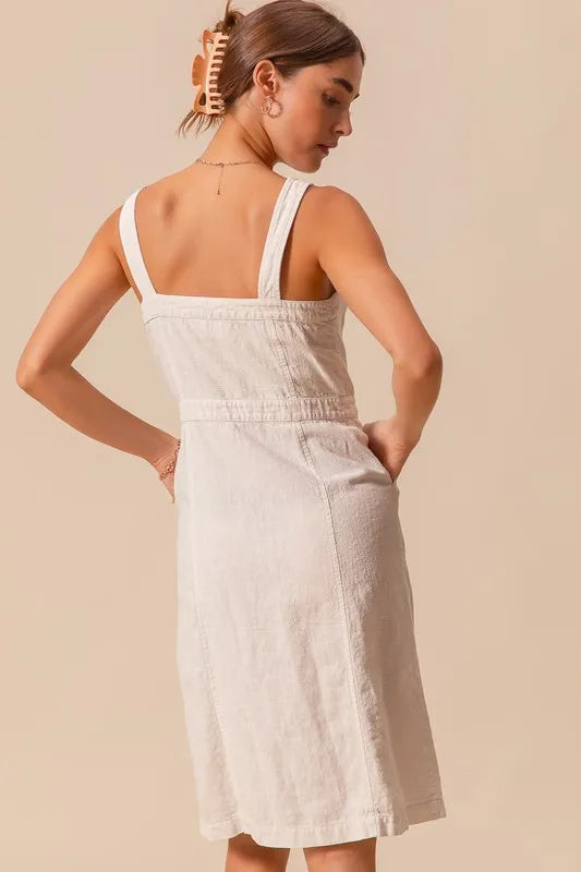 Hazel Blues® |  SO ME Button Down Pocket Front Pinafore Dress