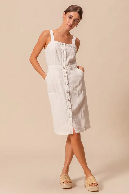 Hazel Blues® |  SO ME Button Down Pocket Front Pinafore Dress