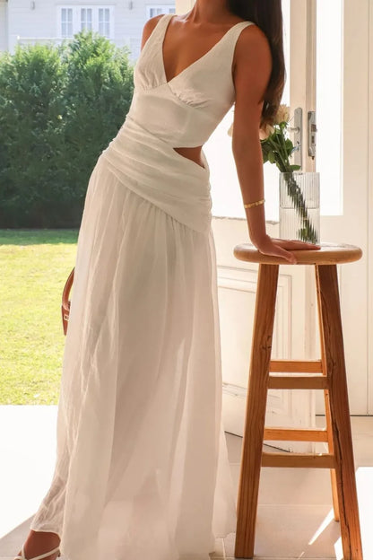 Hazel Blues® |  Cutout Back V-Neck Dress