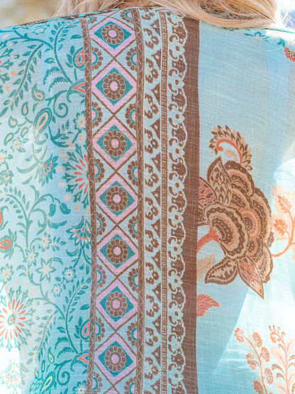 Hazel Blues® | Printed Open Front Cover-Up