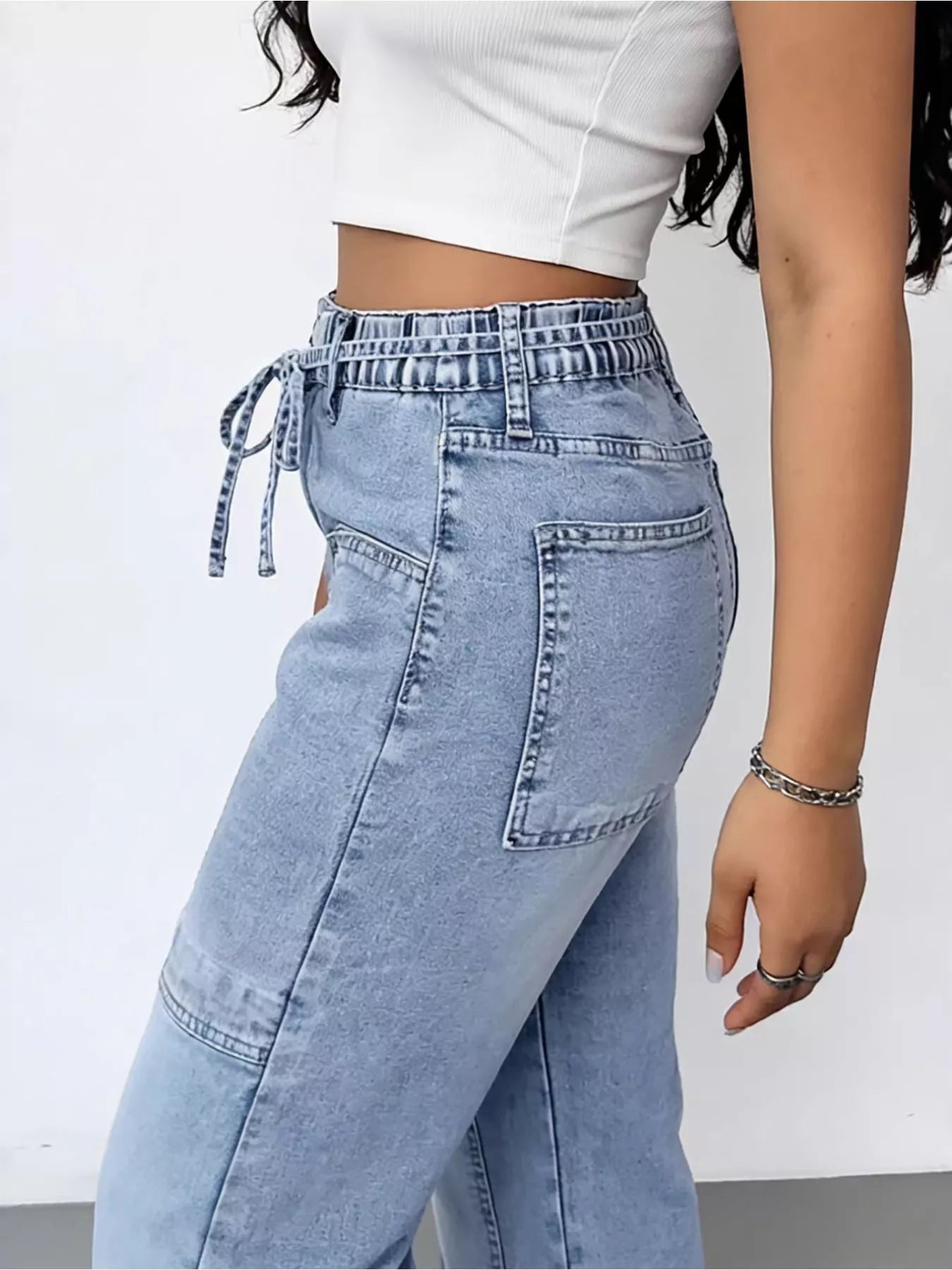 Hazel Blues® |  Wash Wide Leg Cargo Jeans