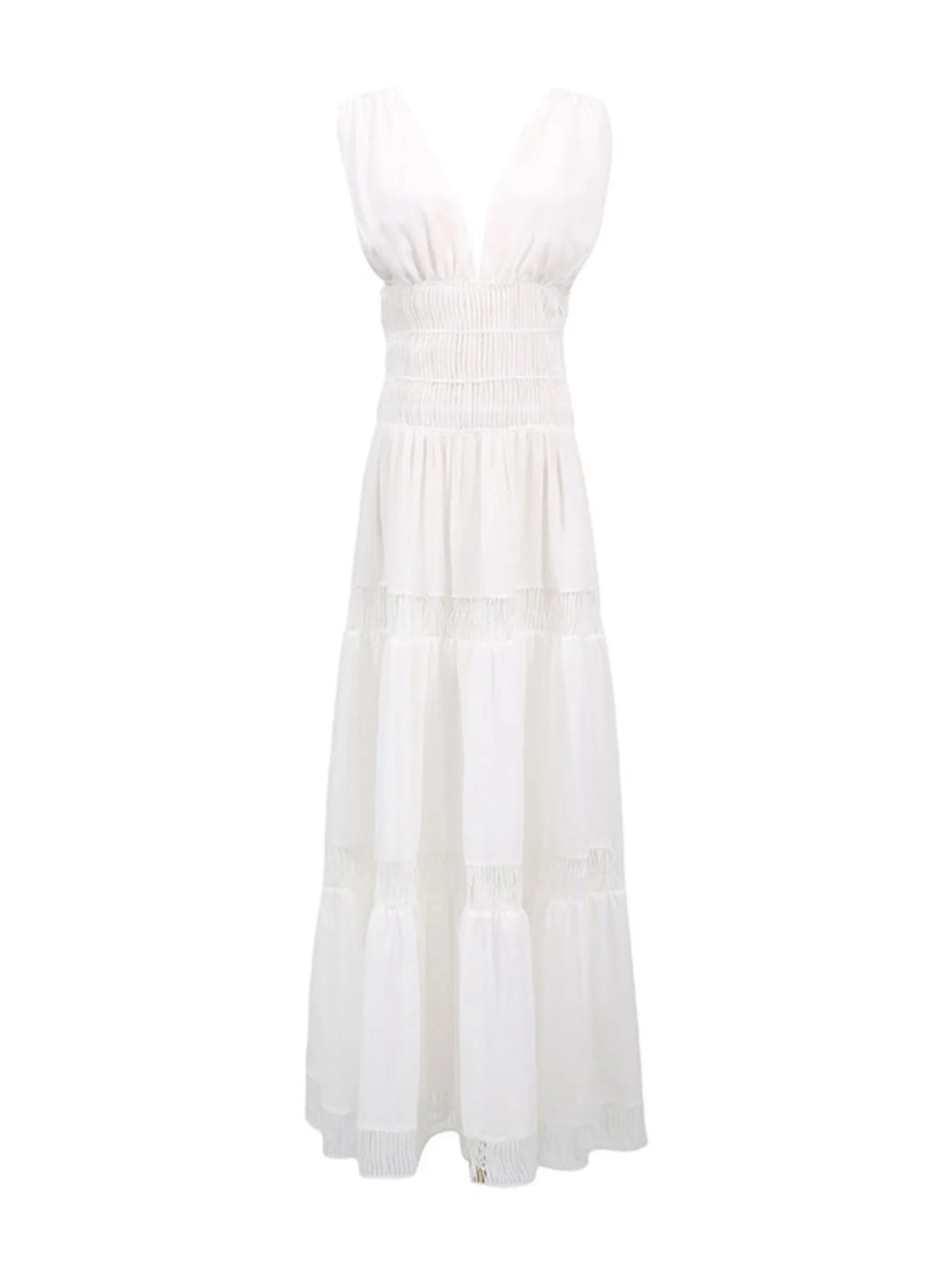 Hazel Blues® |  Tiered V-Neck Sleeveless Maxi Dress