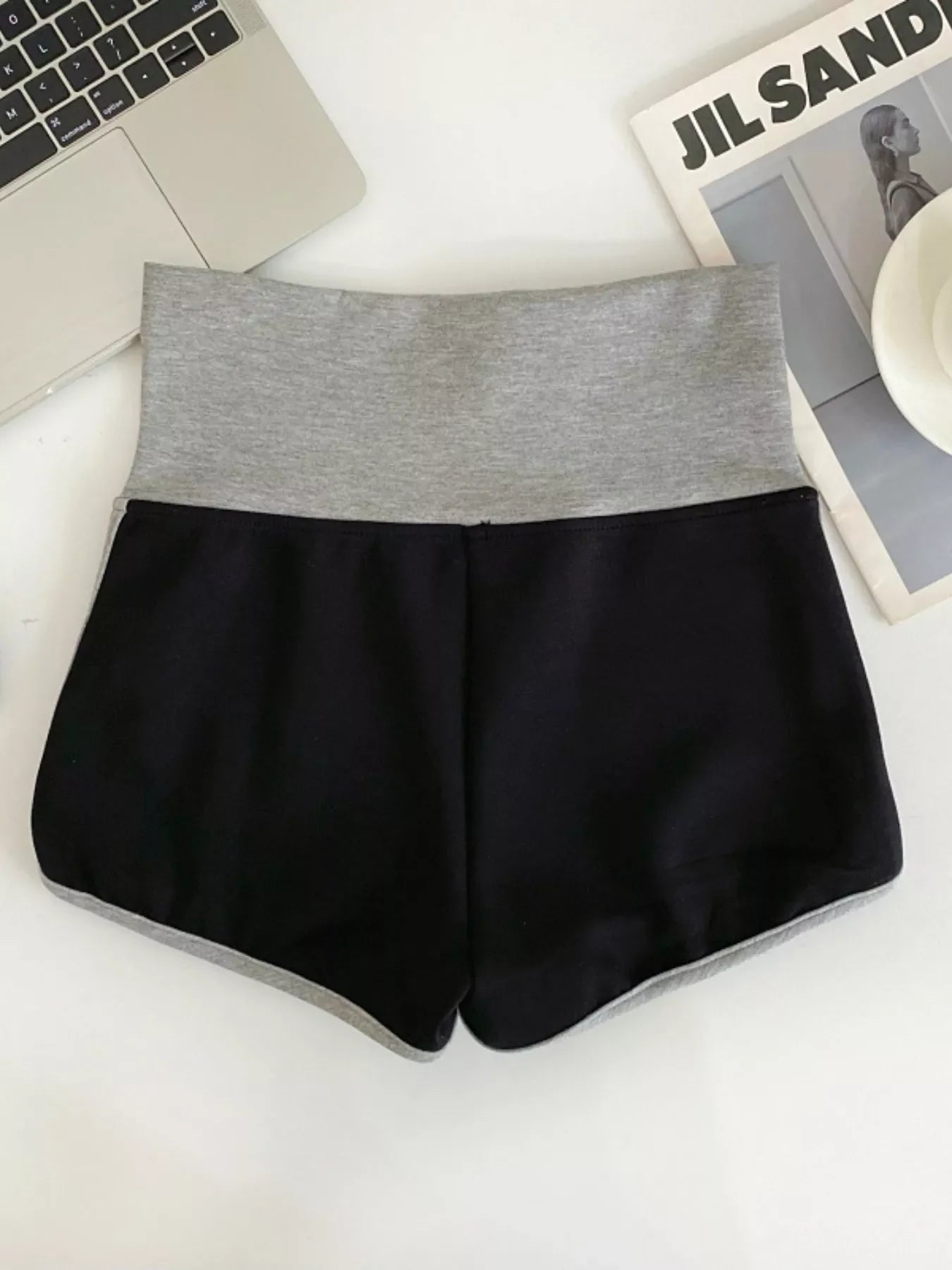 Hazel Blues® |  High Waist Contrast Trim Shorts