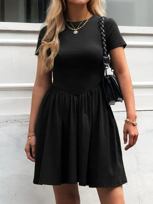 Hazel Blues® |  Short Sleeve Round Neck Mini Dress