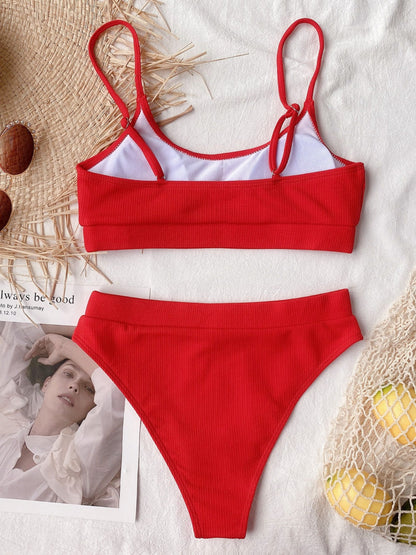 Hazel Blues® | Scoop Neck Spaghetti Strap Two-Piece Swim Set