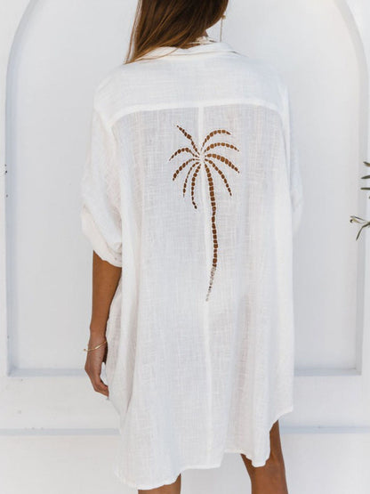 Hazel Blues® |  Relaxed Fit Button-Down Shirt Dress