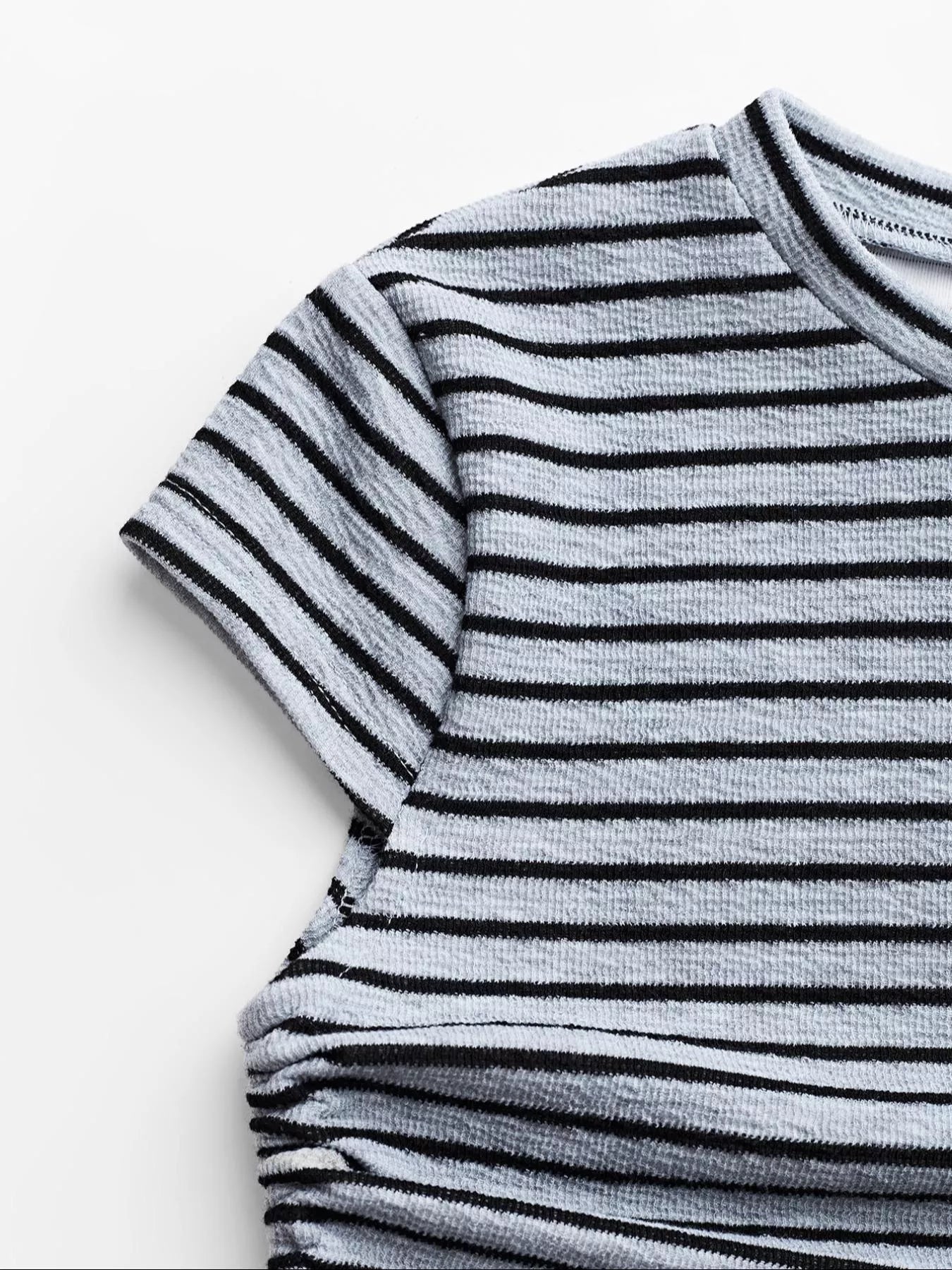 Hazel Blues® |  Striped Crop Top and Wide Leg Pants Set