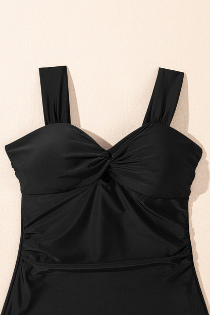 Hazel Blues® | Black Cut out Twist Bowknot Backless One Piece Swimsuit