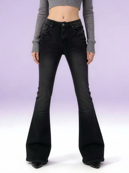 Hazel Blues® | Vintage Wash High-Waisted Flare Jeans
