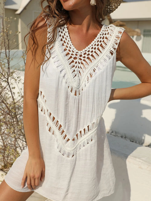Hazel Blues® |  Crochet Detail Beach Cover Up Dress