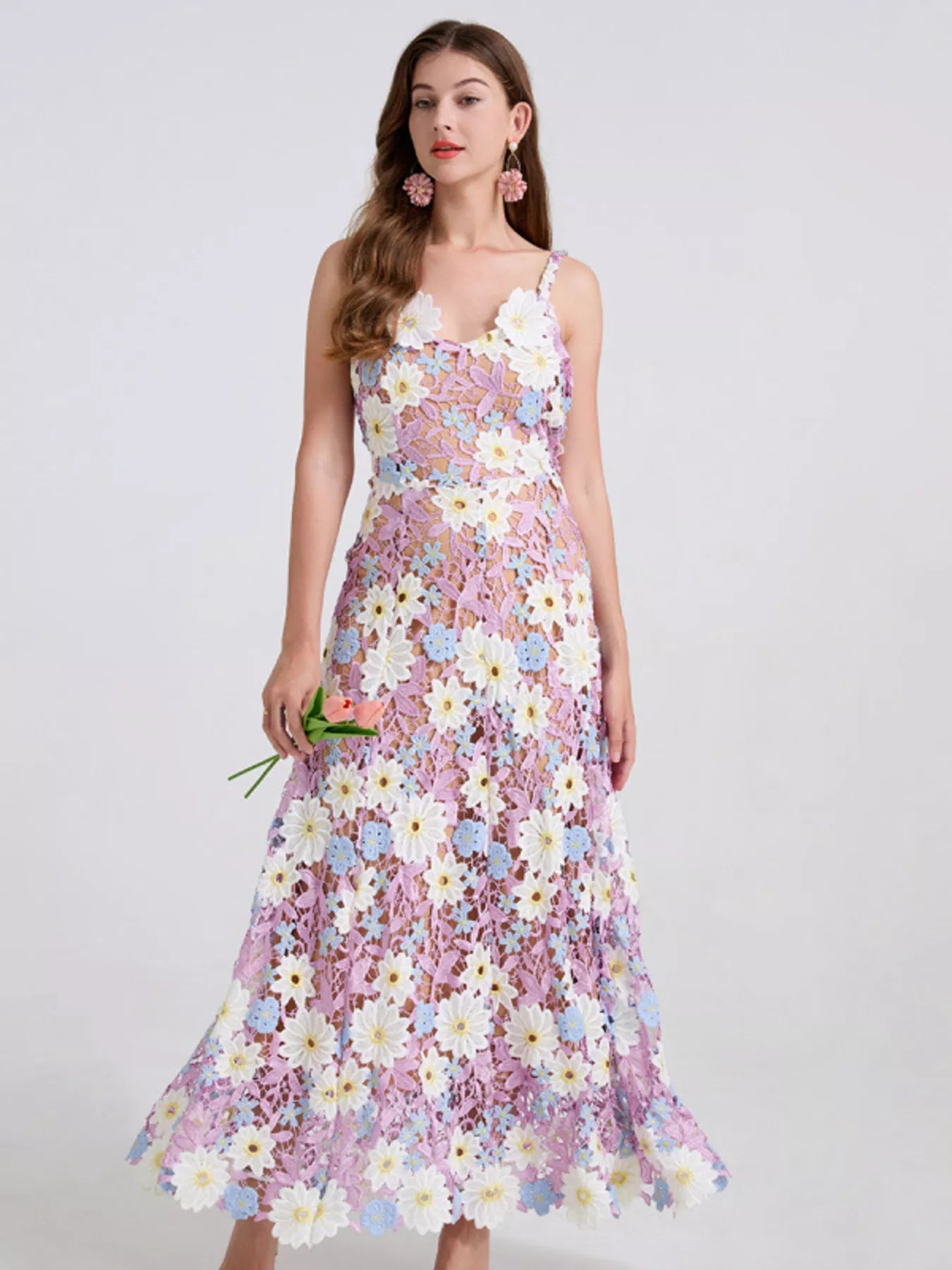 Hazel Blues® |  Floral Embroidered Maxi Dress