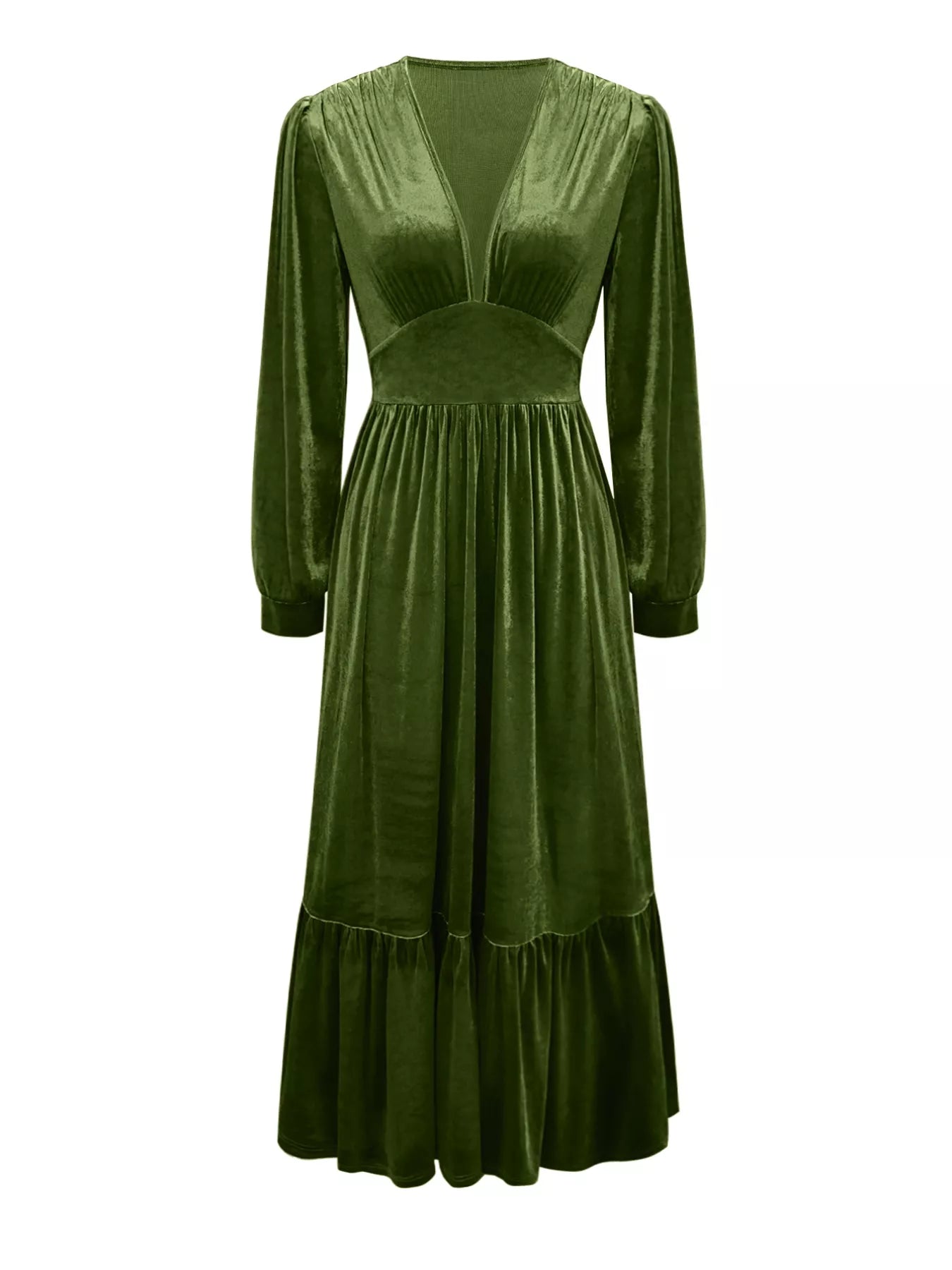 Hazel Blues® |  Ruffled Hem Long Sleeve Dress