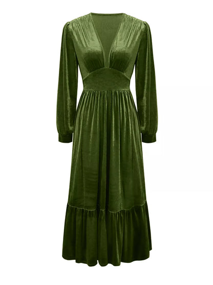 Hazel Blues® |  Ruffled Hem Long Sleeve Dress