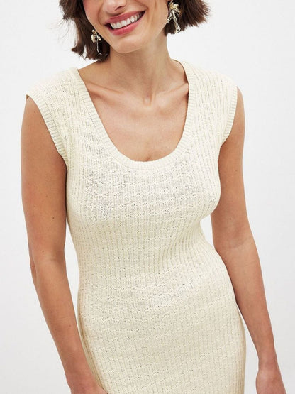 Hazel Blues® |  Side Slit Sleeveless Midi Knit Dress