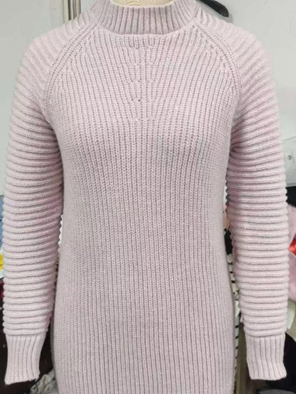 Hazel Blues® | Turtleneck Raglan Sleeve Sweater Dress