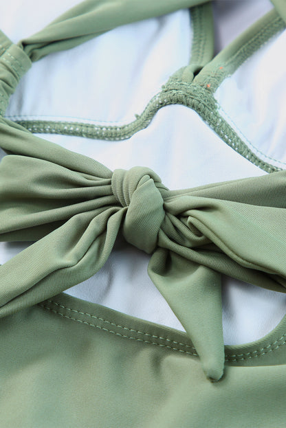 Hazel Blues® | Tie Back Sleeveless Swim Dress and Bottoms Set