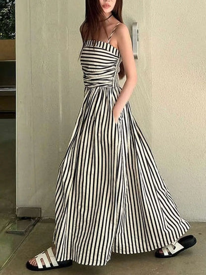 Hazel Blues® |  Striped Spaghetti Strap Casual Maxi Dress
