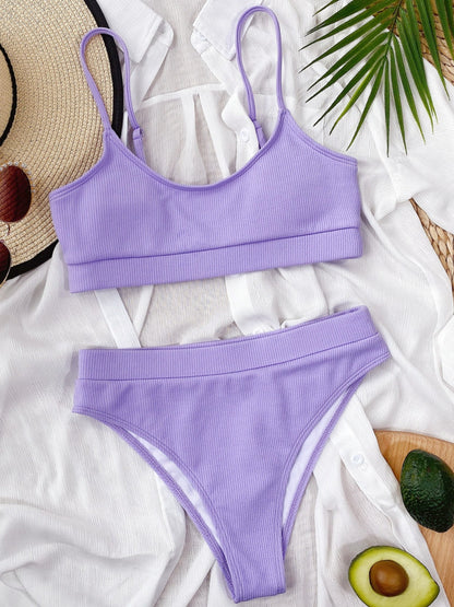 Hazel Blues® | Scoop Neck Spaghetti Strap Two-Piece Swim Set