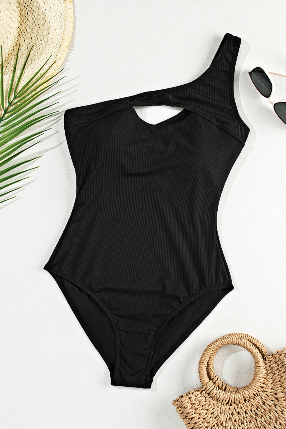 Hazel Blues® | Cutout One Shoulder Sleeveless One-Piece Swimwear