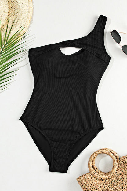 Hazel Blues® | Cutout One Shoulder Sleeveless One-Piece Swimwear