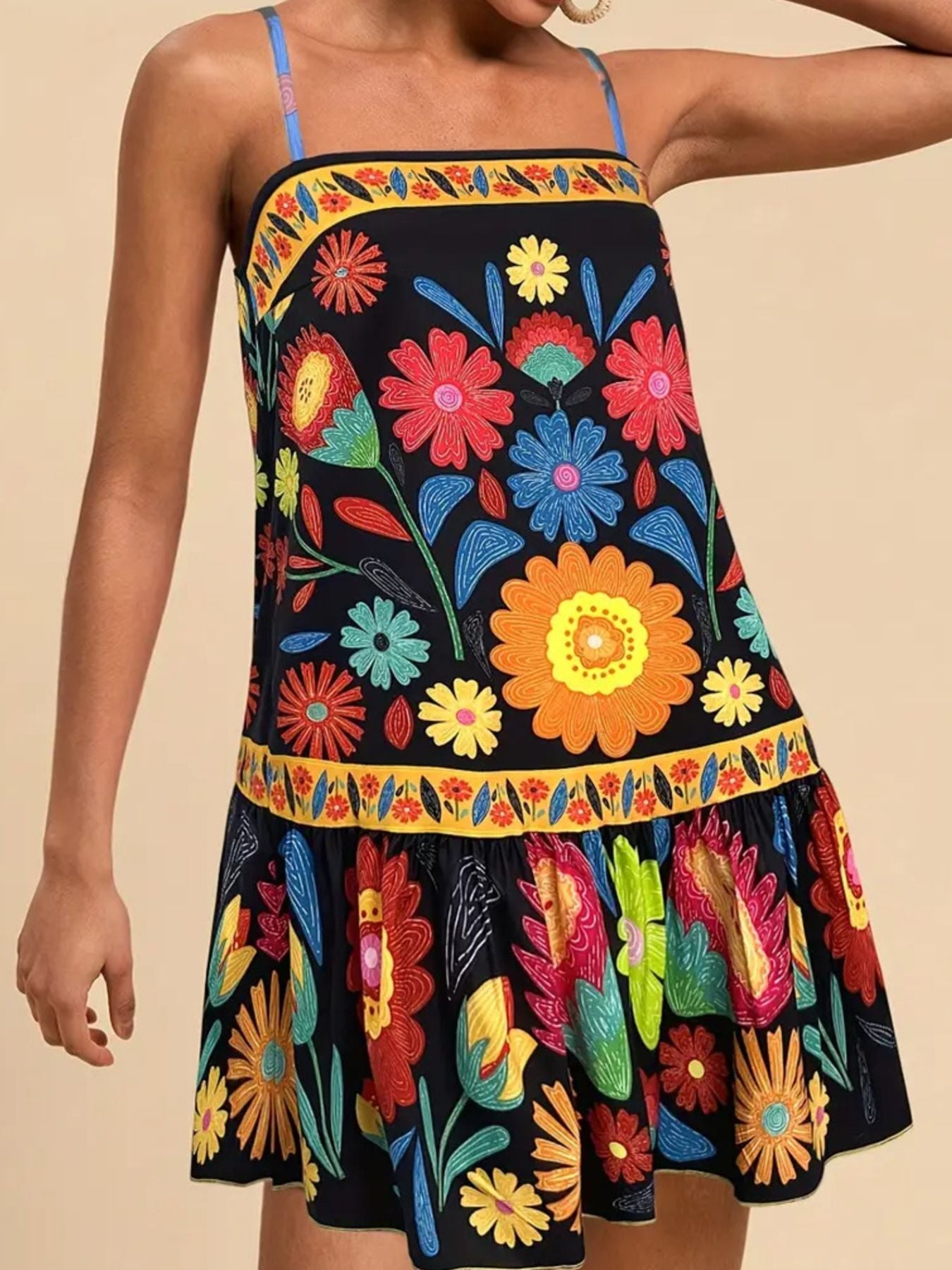 Hazel Blues® |  Floral Print Sleeveless Mini Dress