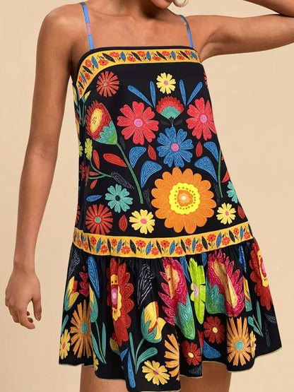 Hazel Blues® |  Floral Print Sleeveless Mini Dress