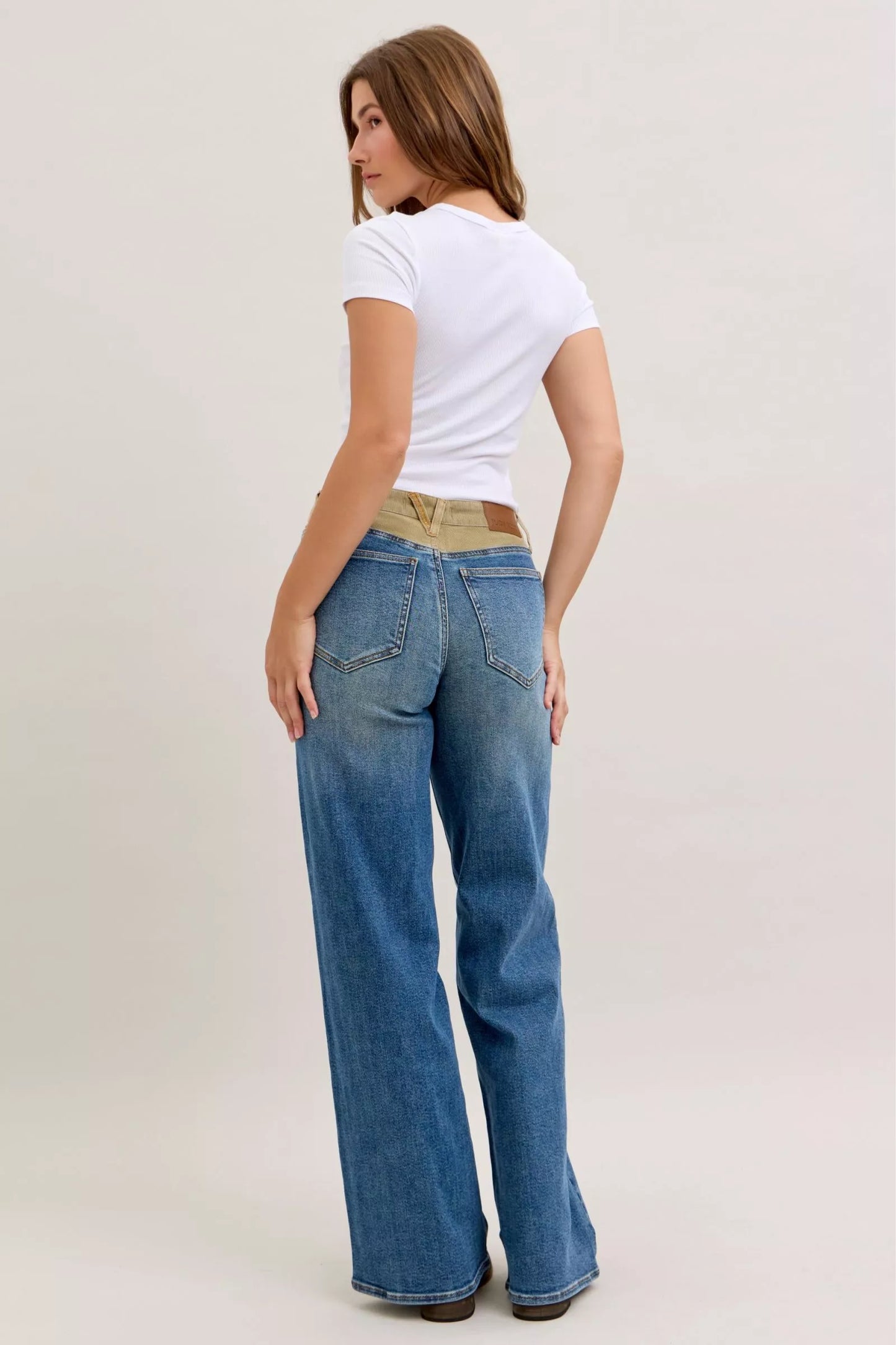 Hazel Blues® |  Judy Blue MR Column Straight Jeans with Corduroy Waist