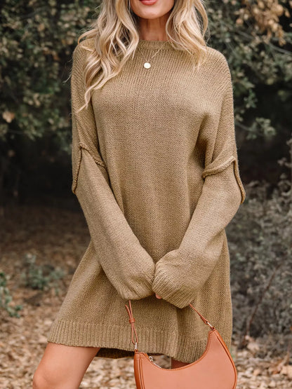 Hazel Blues® |  Oversize Drop Shoulder Slouchy Sweater Dress