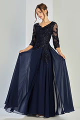 Adora Design 3247 Plus Size Long Formal A Line Applique Evening Dress
